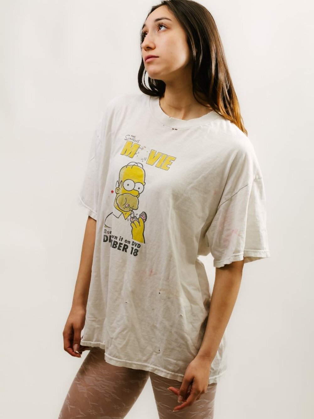 Y2K The Simpsons Movie T-Shirt (XL) white vintage mens promotional promo street